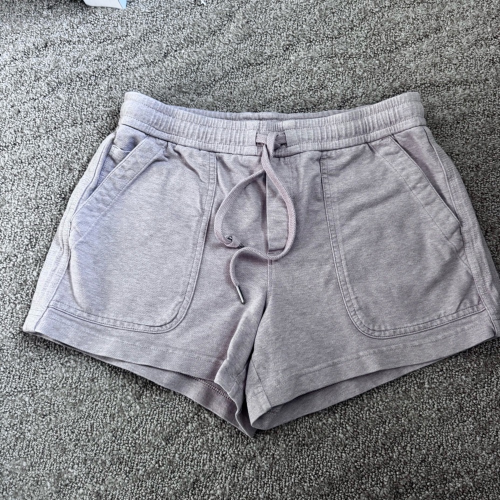 Athleta Farallon Shorts Dusty Rose Elastic Waist Drawstring Size 10